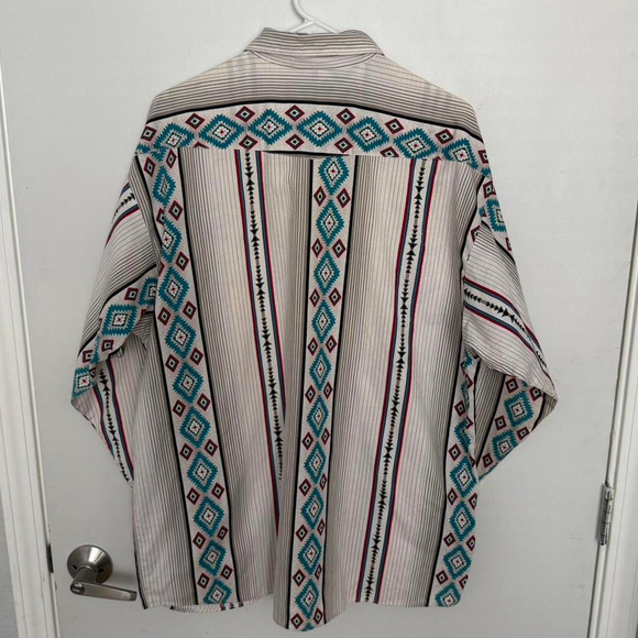 Vintage Panhandle Slim Long Sleeve Aztec Western Shirt - Size XL - Picture 3 of 8